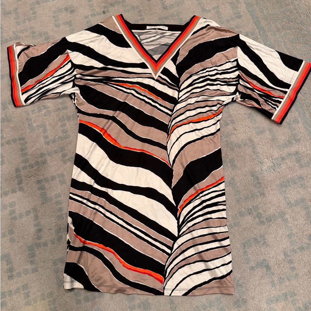 Trina Turk Zebra Print Mini Dress - Black, White, Tan